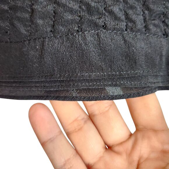 EILEEN FISHER Top Womens Small Black Silk Textured Button Silk Jacket Academia - Picture 7 of 10